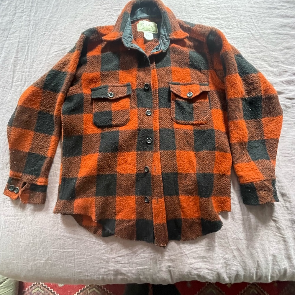 Melton Red and Black Plaid Jacket